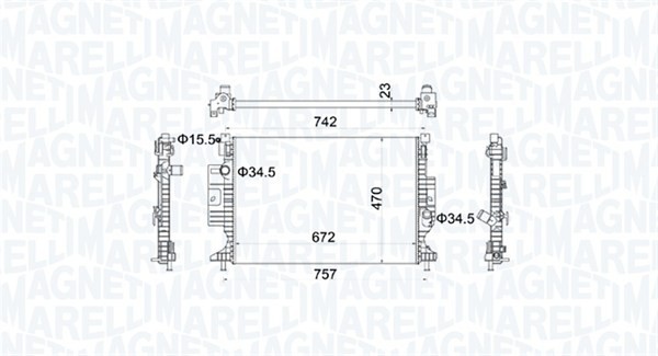 MAGNETI MARELLI-OE 350213155300 Radiator, engine cooling for FORD