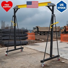 Adjustable 1 Ton Gantry Crane 2200lbs Capacity Portable Shop Lift Hoist