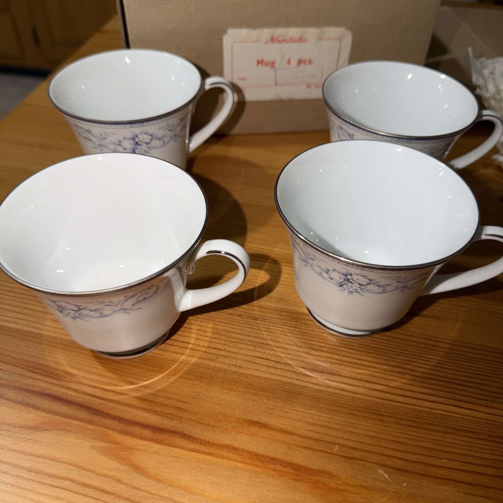 Original  China by Noritake  Blue Hill Pattern Coffee Tea Cup Mug set of 4 mug