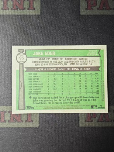 2024 Topps Heritage Baseball Green Refractor Rookie Jake Eder /99 - Picture 2 of 2
