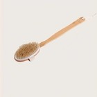Natural Bristle Back Scrubber Brush Long Handle Body Exfoliating Shower Tool