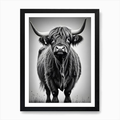 Highland Cow 15 Kunstdruck gerahmt Wandbild Poster Leinwanddruck Bild