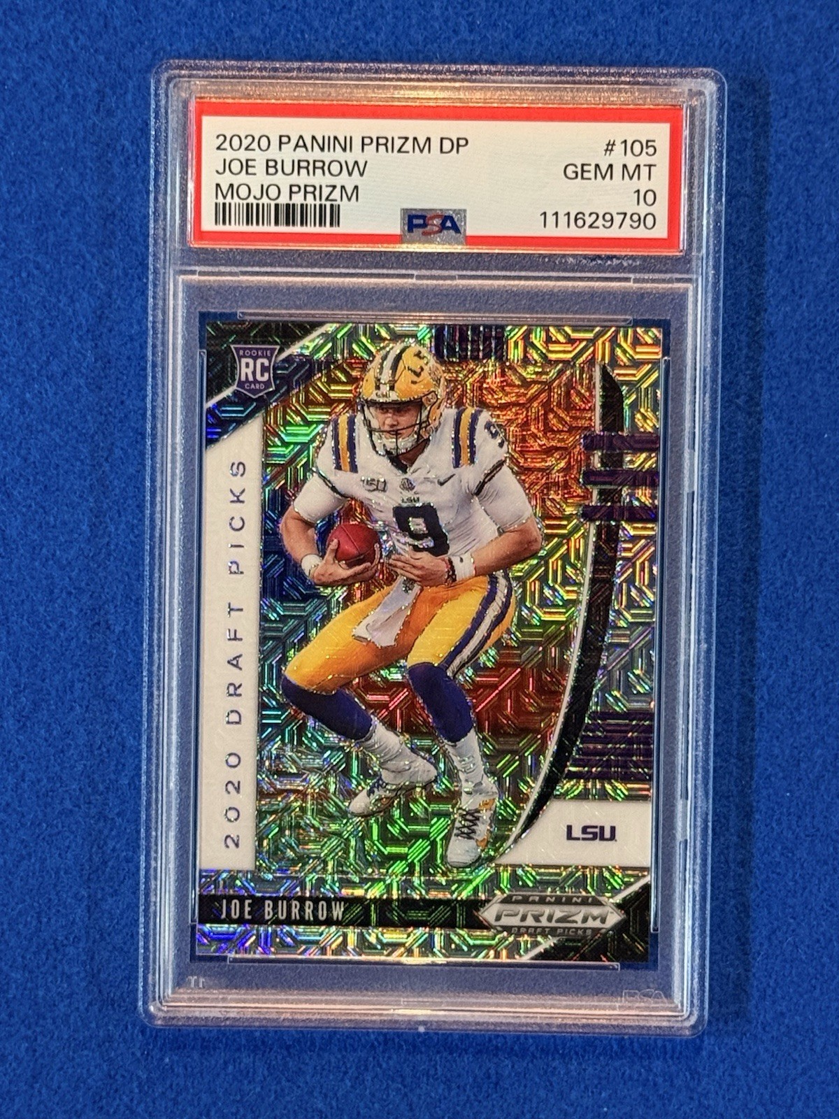 🔥2020 Panini Prizm Draft Picks Joe Burrow Prizm Mojo RC #/49 Tigers PSA 10 view 1