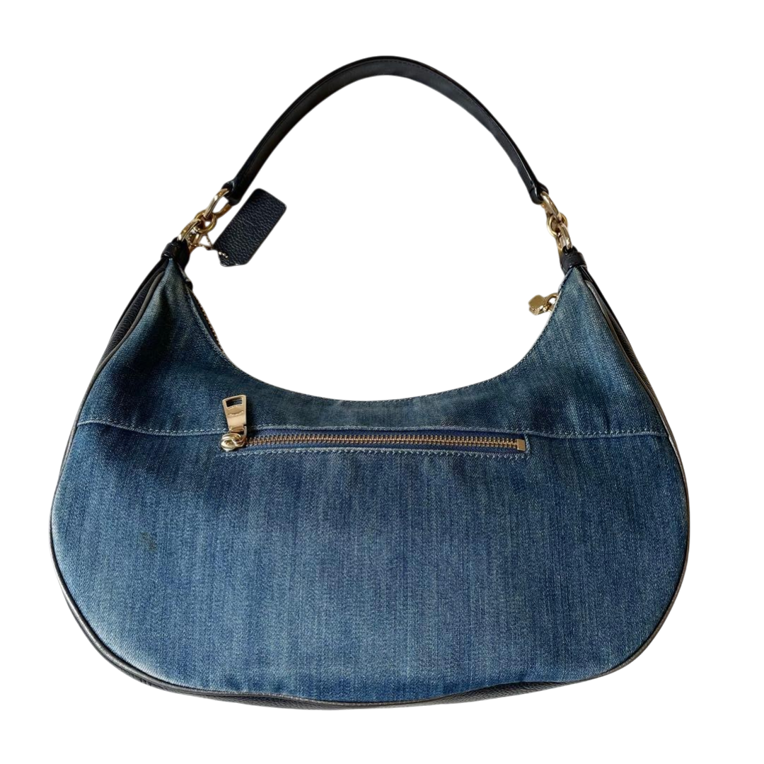 COACH Hobo Indigo Denim Shoulder Bag Handbag Blue 26157 Authentic