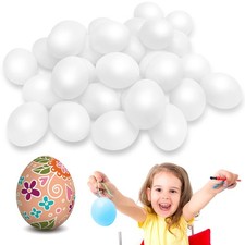 30 Pcs Plastic White Fake Eggs,Easter Eggs,Realistic White Eggs,Faux Fake Egg...