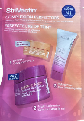 STRIVECTIN COMPLEXION PERFECTORS EYE CREAM & PRIMER+SUPER C NIGHT TRAVEL SIZE