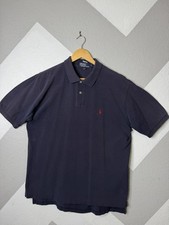 Polo Ralph Lauren Men s Large Navy Polo Shirt Red Pony Short Sleeve Cotton