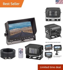 Heavy-Duty Backup Camera Kit with 7'' LCD Monitor and Night Vision for Vehicles