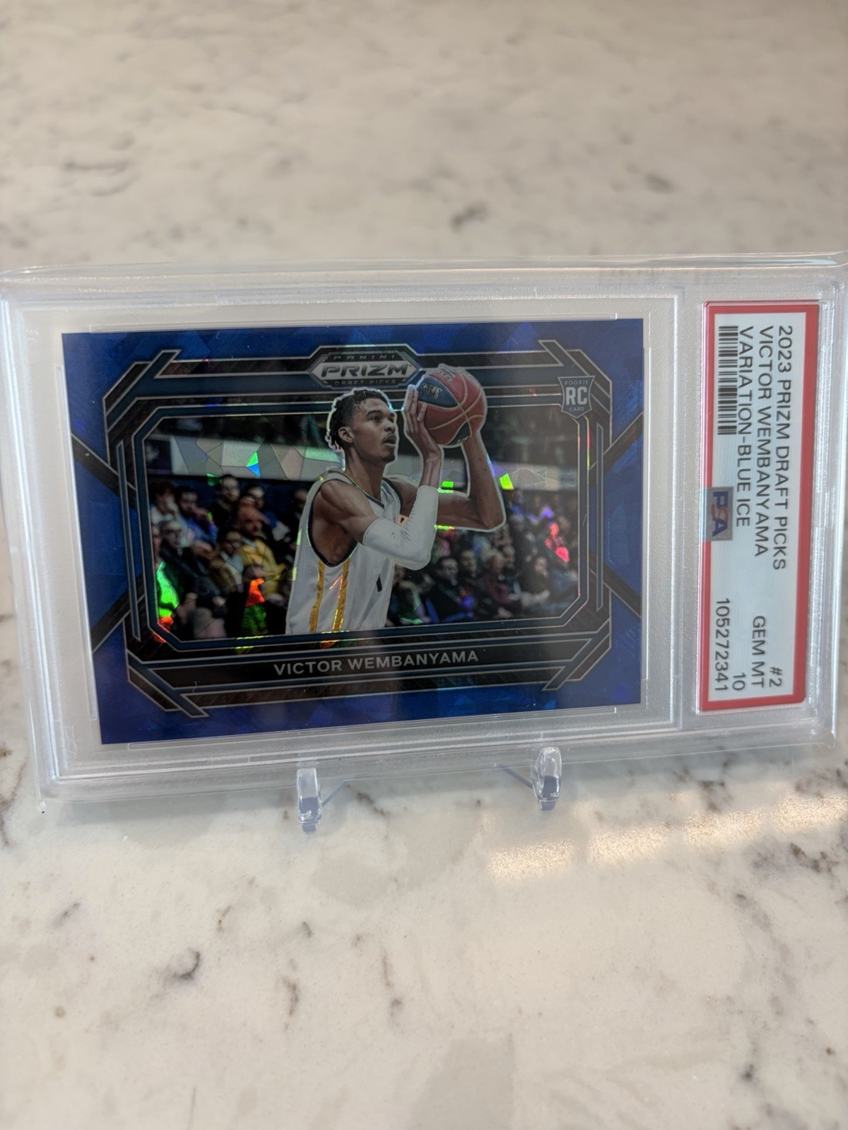 2023-24 Prizm Draft Picks Victor Wembanyama #2 Blue Ice Prizm Variation /99 (RC)