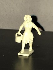 Marx 40mm Scale Farmer's Wife with Pail. Cream Vinyl Plastic