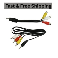 3.5mm to 3 RCA Audio Video AV Cable Composite Adapter 3ft TV DVD Camcorder