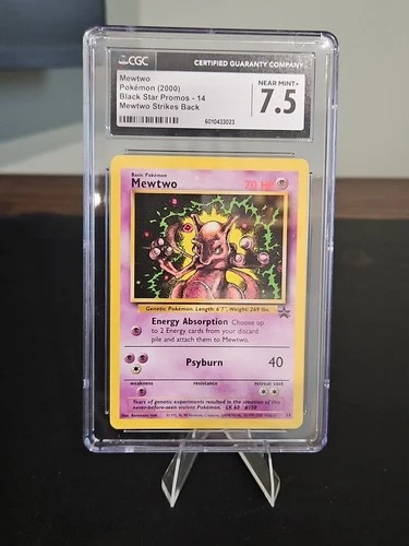Mewtwo Pokémon (2000). Black Star Promo #14 Mewtwo Strikes Back  CGC 7.5 NM+