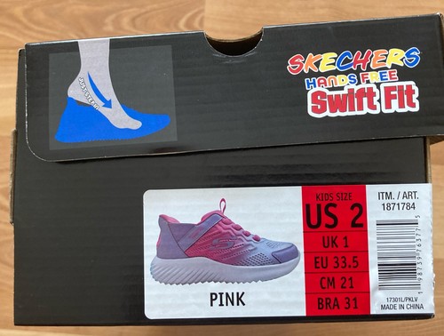 Skechers Girl's, Swift Fit Hands Free Shoes Sneakers, Pink, Size 2 - Picture 9 of 10