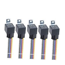 5 Pack 5 PIN 12V Relay with Harness 40/30 AMP Car Relays Automotive Relay 5