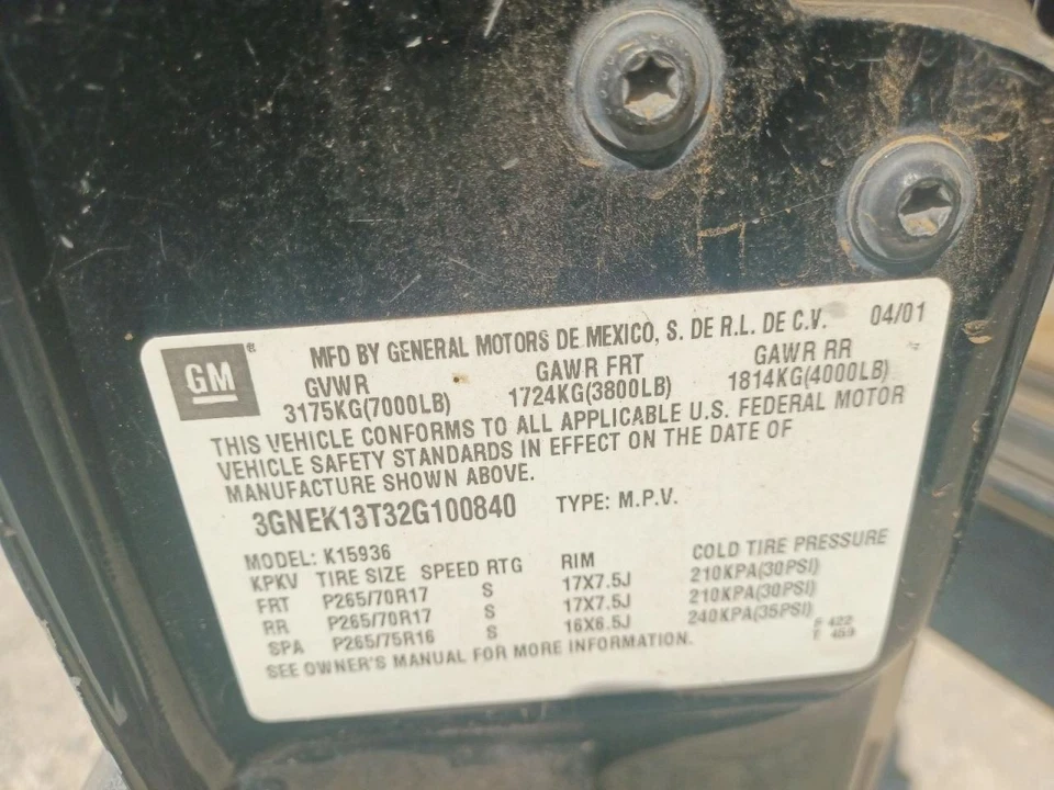 Módulo de bolsa de retención del sistema debajo del asiento delantero izquierdo se adapta a 00-02 SUBURBAN 1500 Foto 3 de 4