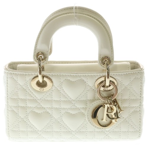 Christian Dior Lady D-Joy Micro 2-Way Handbag Mini Bag Chain Shoulder Used c42a3