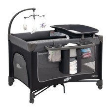 Magic Fold Pack and Play with Bassinet 1 Step Set Foldable Playards Baby Play...