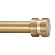 16-56" Warm Gold Adjustable Curtain Rod, 1" Diameter with Finials