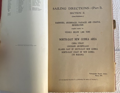 Military Autograph-M.H. Cobb USMS-Obsolete Book-Sailing Directions New Guinea+ - Picture 9 of 19