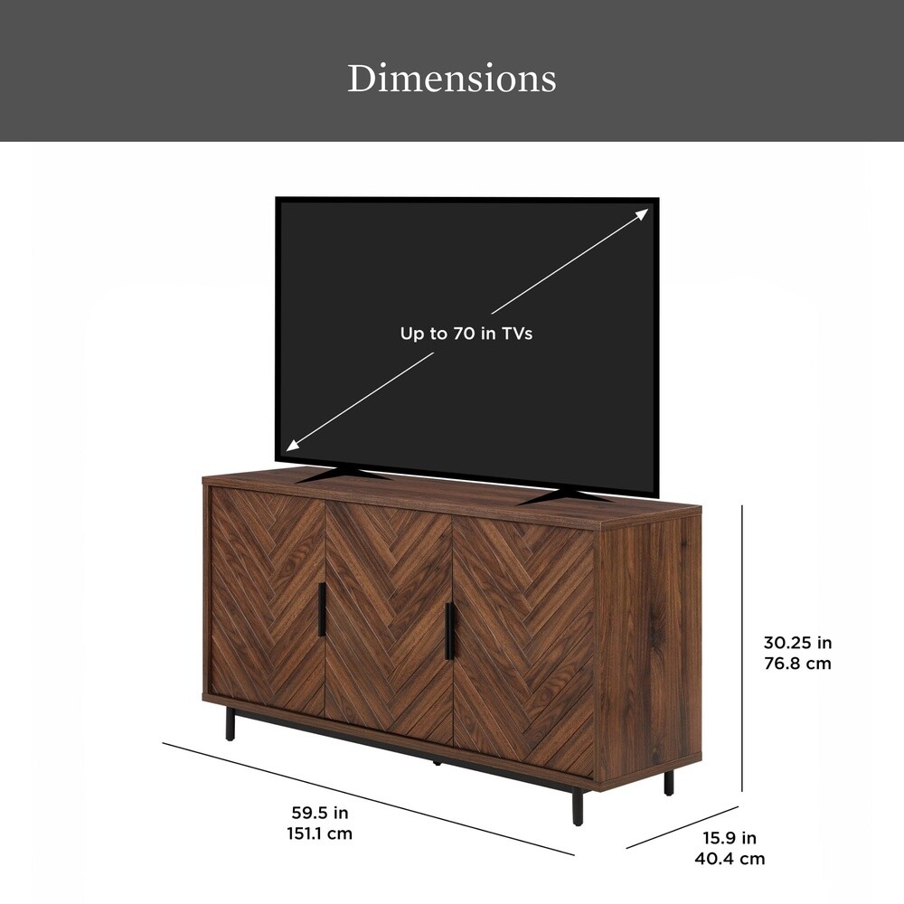 Wyatt Geo TV Stand TVs up to 70 Inch W/ Adjustable Shelves & Cable Management US