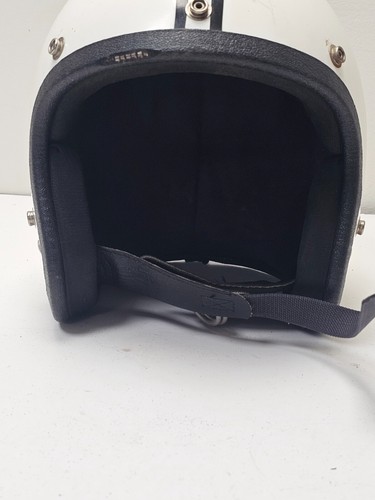 Vintage 1973 70s Sterling Cougar II motorcycle Helmet White with black stripes - Picture 5 of 9