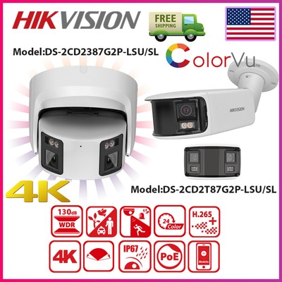 Hikvision 4K ColorVu Panoramic DS-2CD2387G2P-LSU/SL Security Camera Audio Bullet