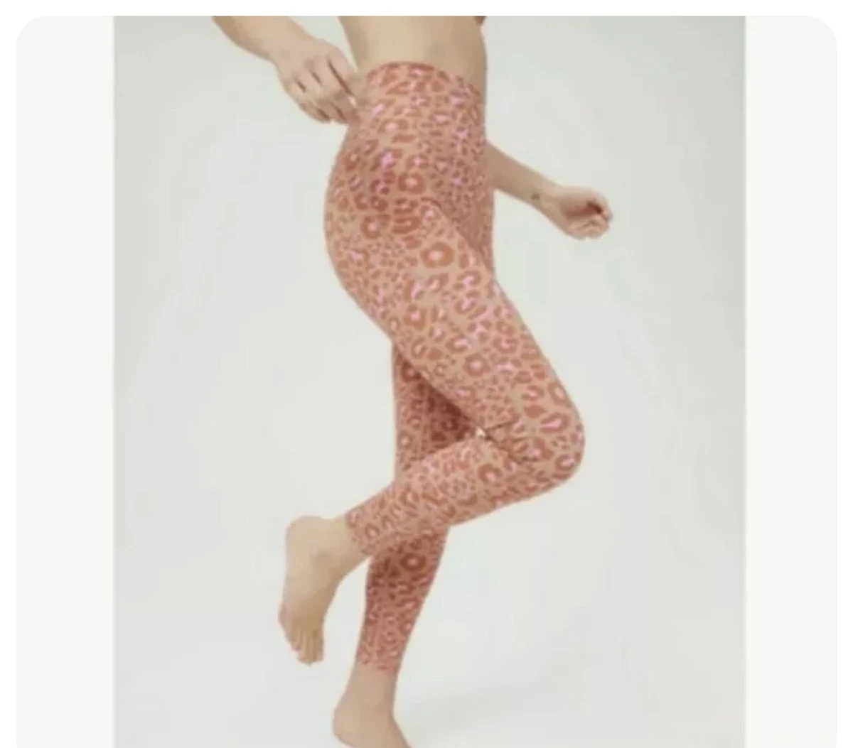 Offline By Aerie Pink Leopard Print Leggings Women's Size S Sm