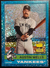 2025 Topps Heritage Chrome Light Blue Sparkle High Number #441 - Austin Wells