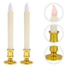 Velas electrónicas de cera de poste de 2 piezas sin llama Ledcandle Light