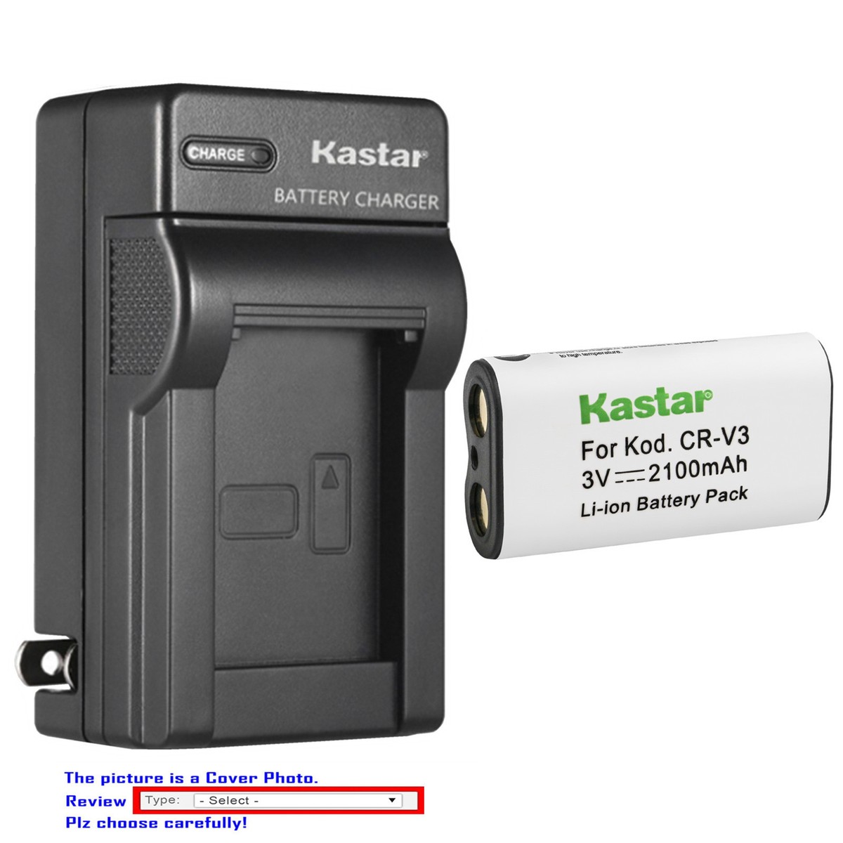 Kastar Battery Wall Charger for Samsung CRV3 Digimax V4000 Digimax 