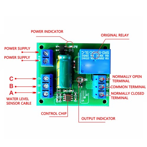 Water Level Controller PCB Low Consumption Liquid Level Sensor ModuleDC12V. - Picture 4 of 22