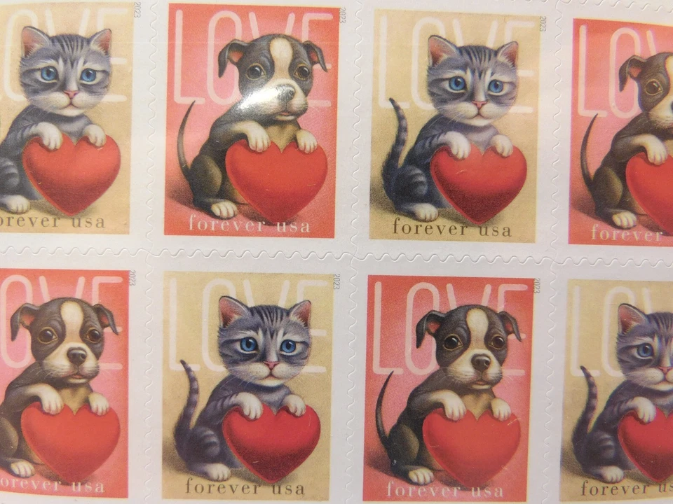 Scott #5746a (5745-46) Puppy & Kitten Sheet of 20 Forever LOVE Stamps-Sealed - Image 3 of 4