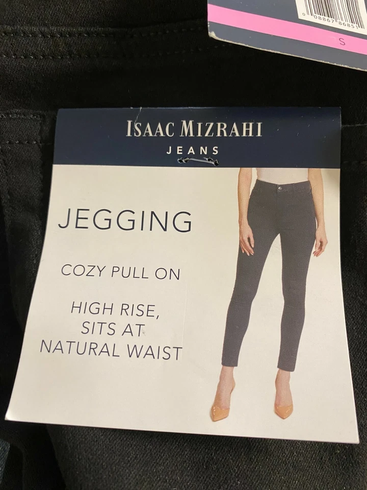 Pantalones de mezclilla para mujer Isaac Mizrahi tiro alto acogedores ajustados precio de venta sugerido por el fabricante $60 Foto 2 de 4