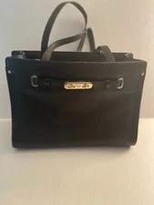 Coach Black Leather Swagger Tote Purse