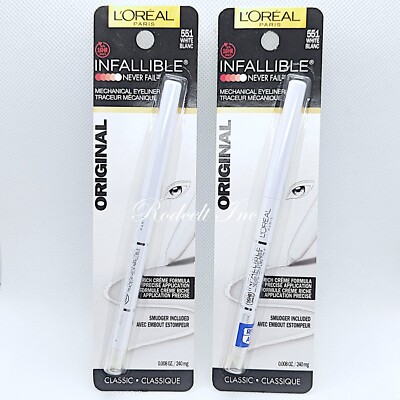 (2) Loreal Infallible Never Fail Eyeliner #551 White (RARE!)