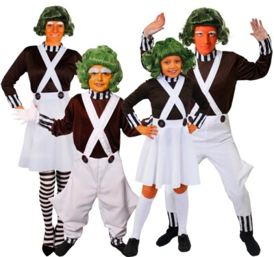ERWACHSENE & KINDER FABRIKARBEITER KOSTÜME SCHOKOLADE BUCH TAG FIGUR KOSTÜM