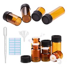 Refillable Mini Amber Glass Bottles  Pack of 10 for Essential Oil Perfumes