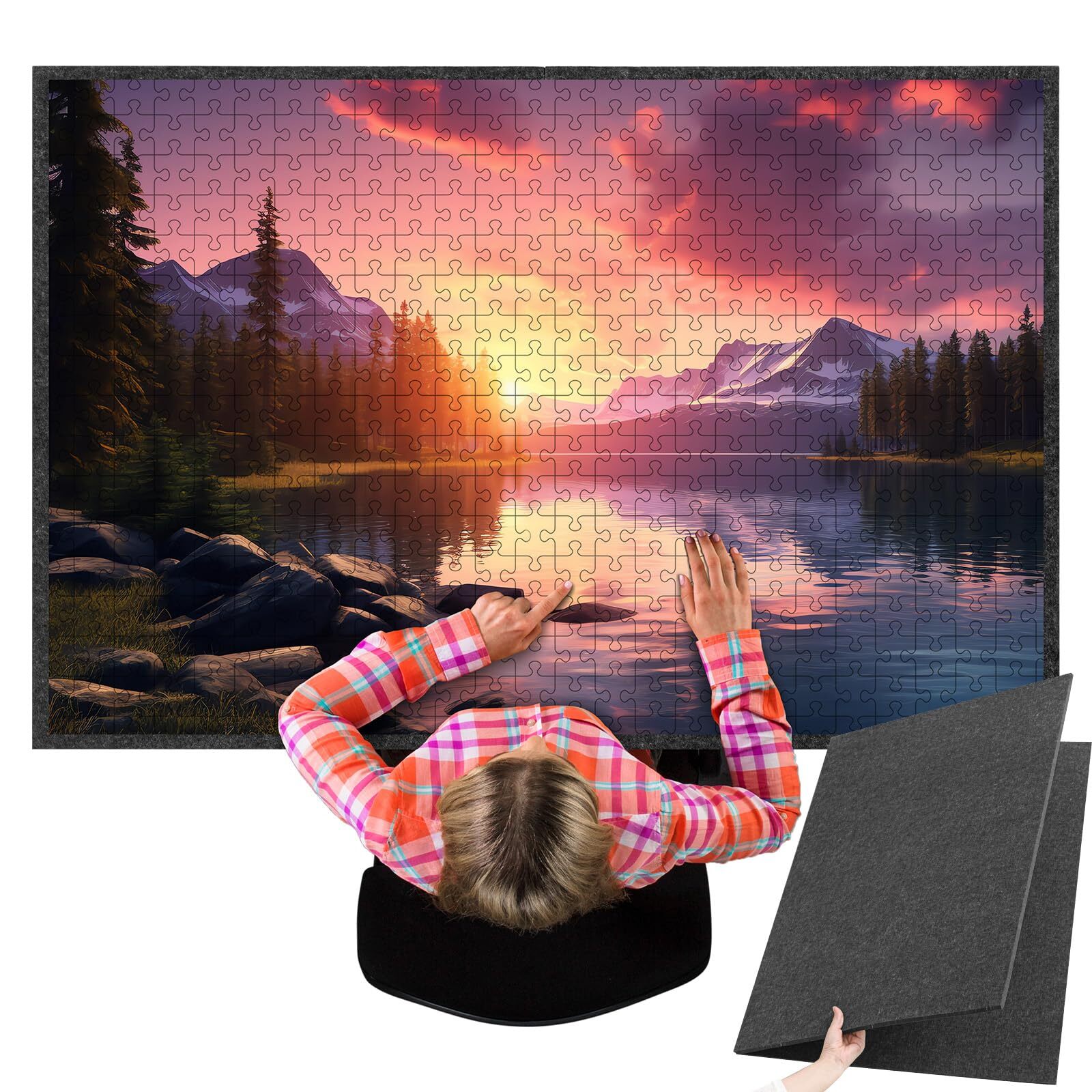 Blosssound Foldable Puzzle Board Mat Large 45.7 x 30.7 for 2000 Piece