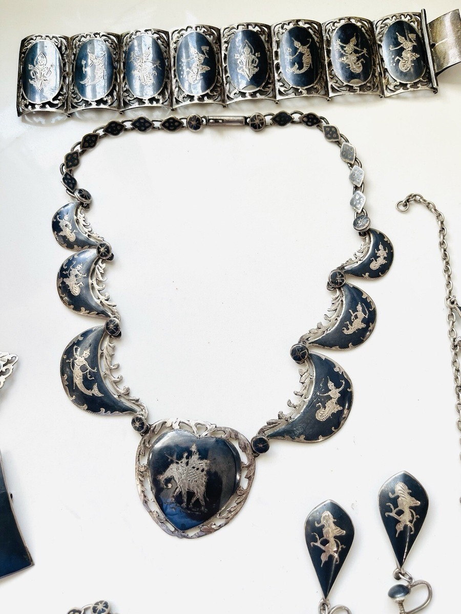 Vintage Siam sterling silver jewelry 8 Pieces | eBay