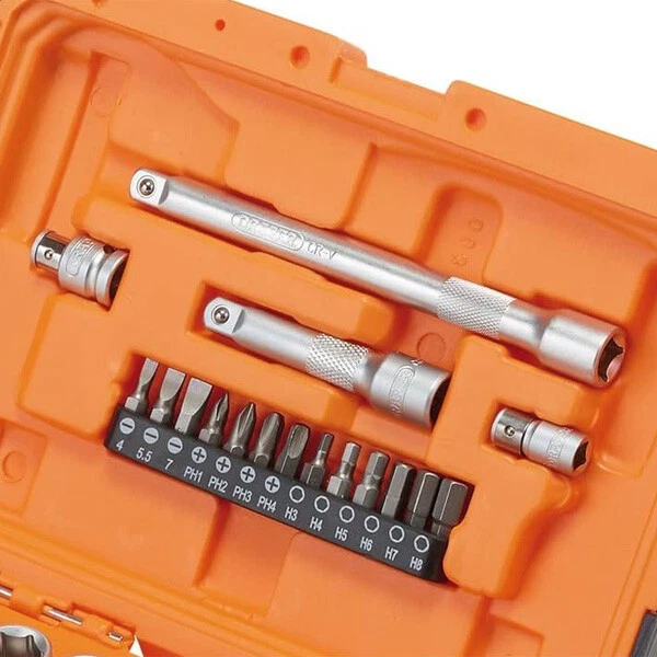 34pc Socket & Bit Set HI-TORQ® 1/4" & 3/8" Drive 6 Point Chrome Vanadium Draper - Image 3 of 4