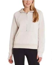 NEW Danskin Ladies' Half Zip Hoodie, Moonbeam Tan Size  S 192 