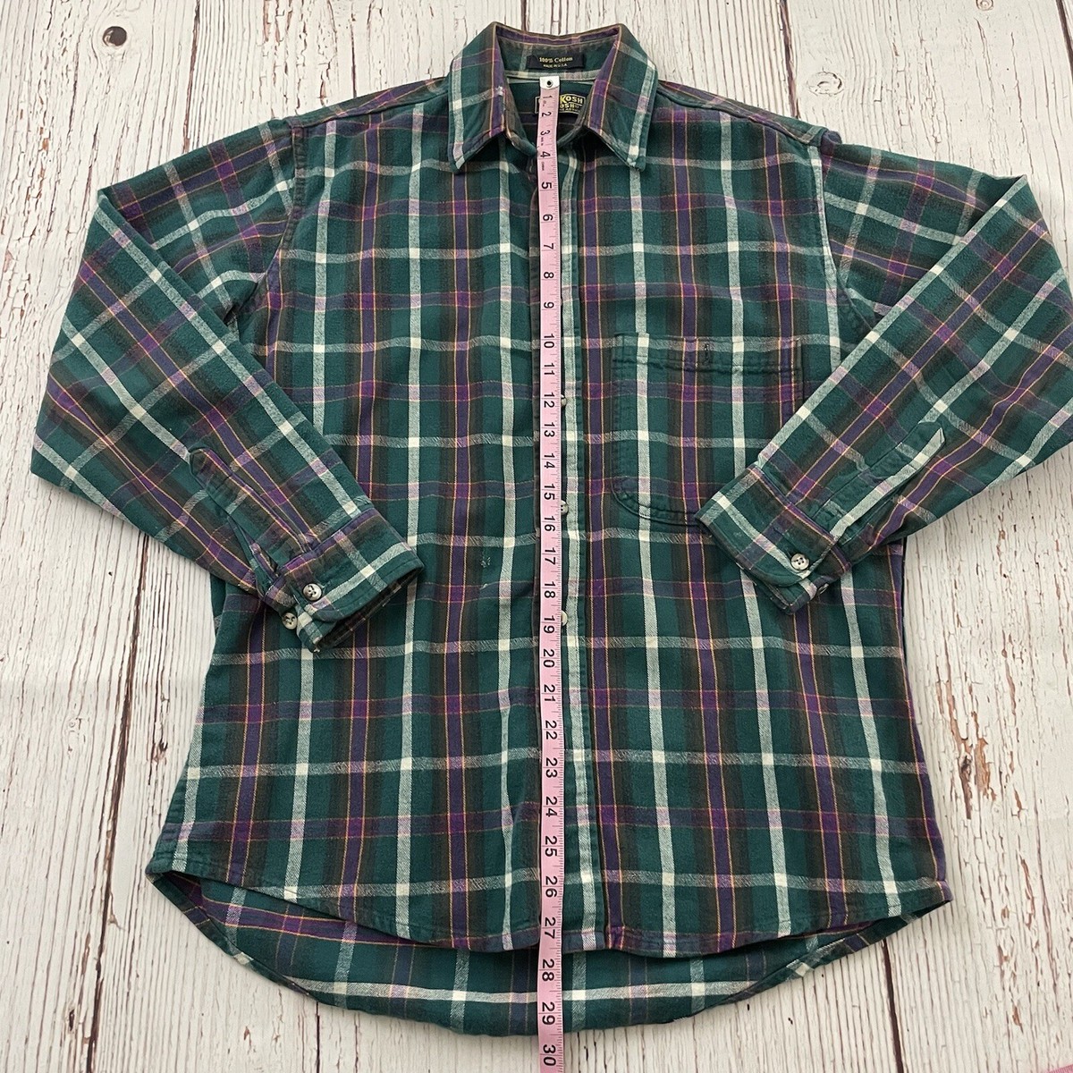 Vintage OshKosh B'Gosh Long Sleeve Plaid Flannel Button