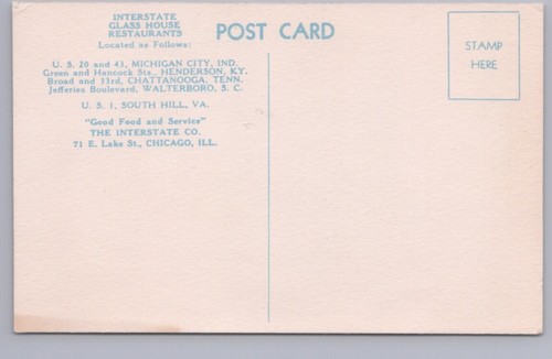 Interstate Glass House Restaurant, Vintage Postcard - Picture 2 of 2