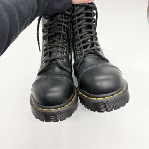 Botas Dr. Martens 8761 Bxb Cuero Media Pantorrilla Para Hombre Talla 5 Negras Combate Puntera de Acero - Imagen 3 de 7