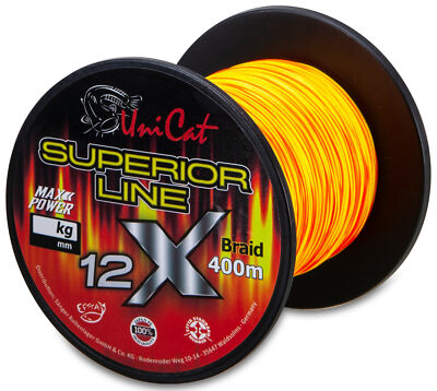 (0,13 /1m) Uni Cat Hauptschnur zum Angeln auf Welse, 12X Braid Superior Line