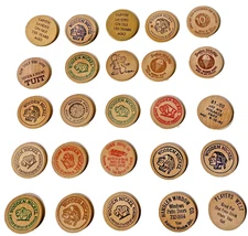 Wooden Nickels Coins Native American Indian Buffalo Lot of 25 Vintage Wood Coins
