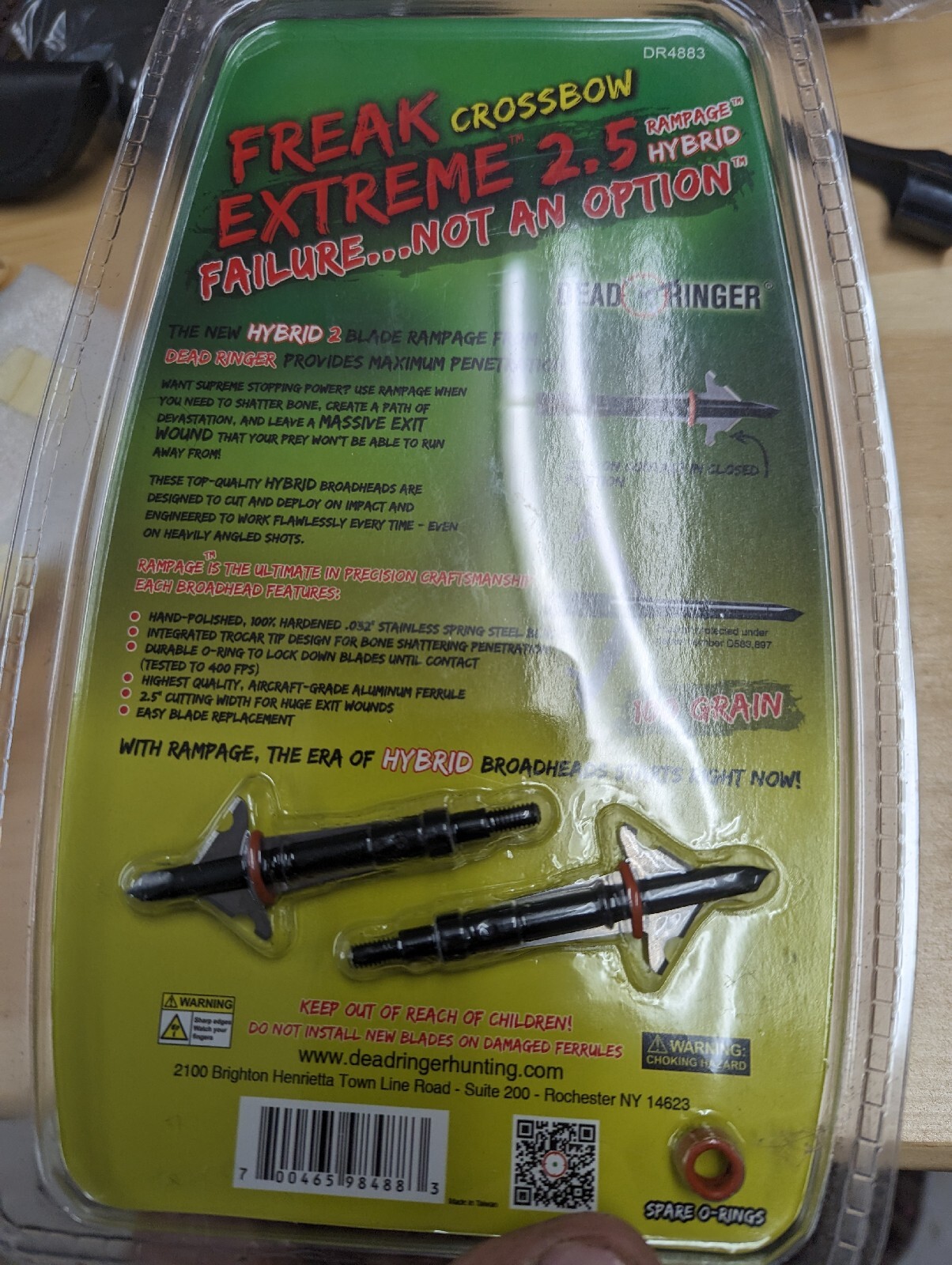 Dead Ringer Freak Extreme XBow Crossbow 3 Pack New Broadhead 100 gr 2.