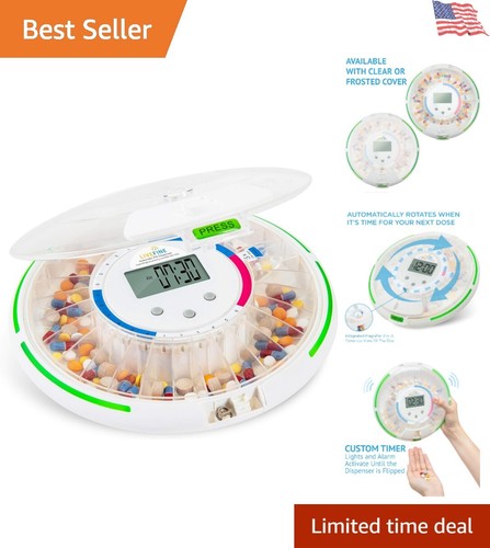 High-Capacity Medication Organizer with Audio Alerts & Easy-Fill Carousel Design