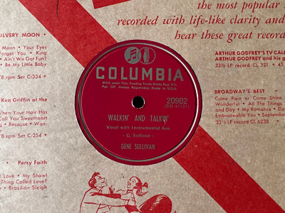 GENE SULLIVAN Walkin' & Talkin COLUMBIA 20902 E+/N- Rockabilly Stolller 1951 10''