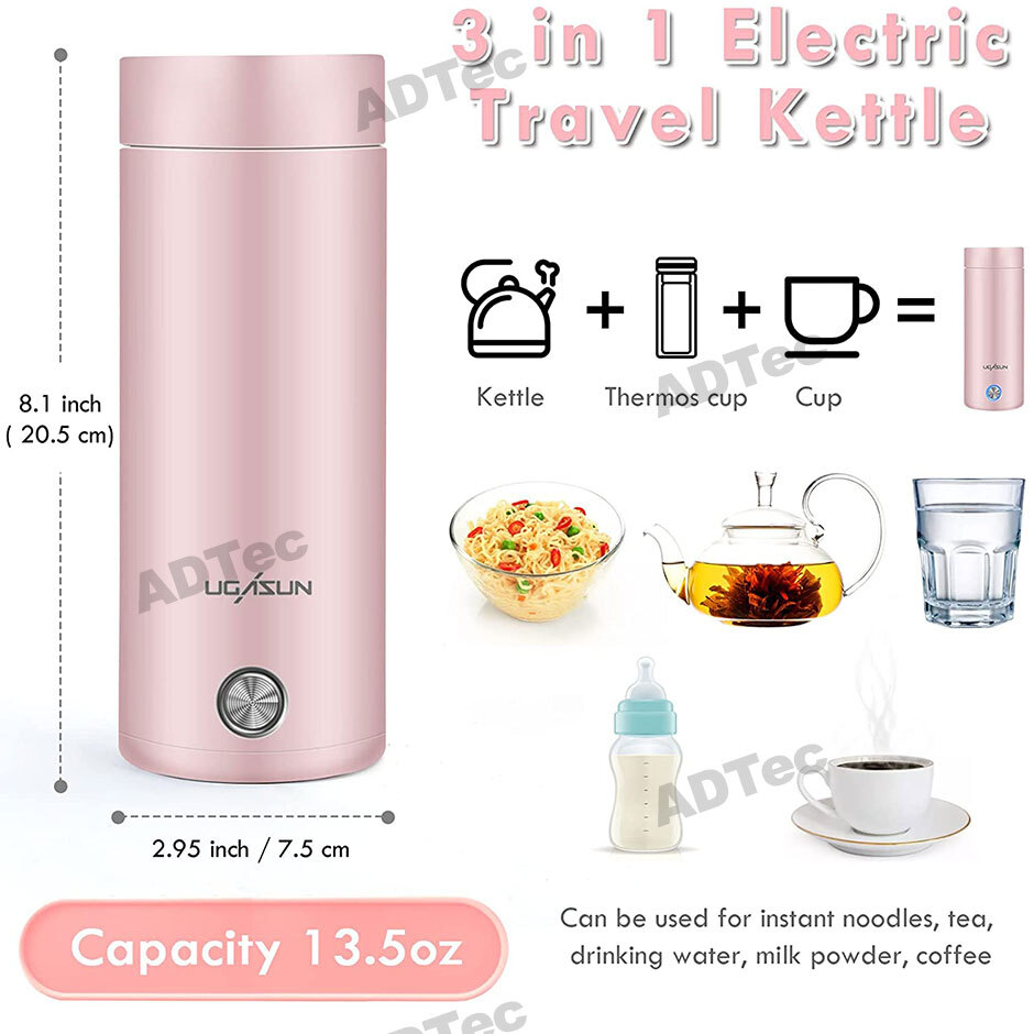 400ml Electric Kettles Thermal Hot Water Cup Travel & Portable Heater